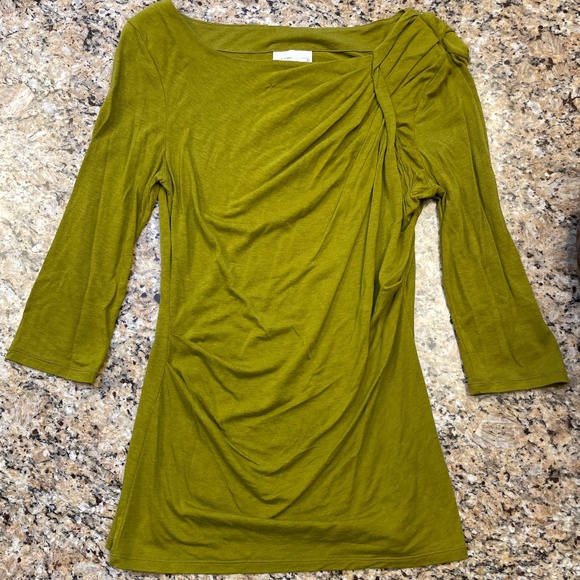 Odonate Epiprocta 3/4 Sleeve Avocado Green Top Size M - Picture 1 of 6